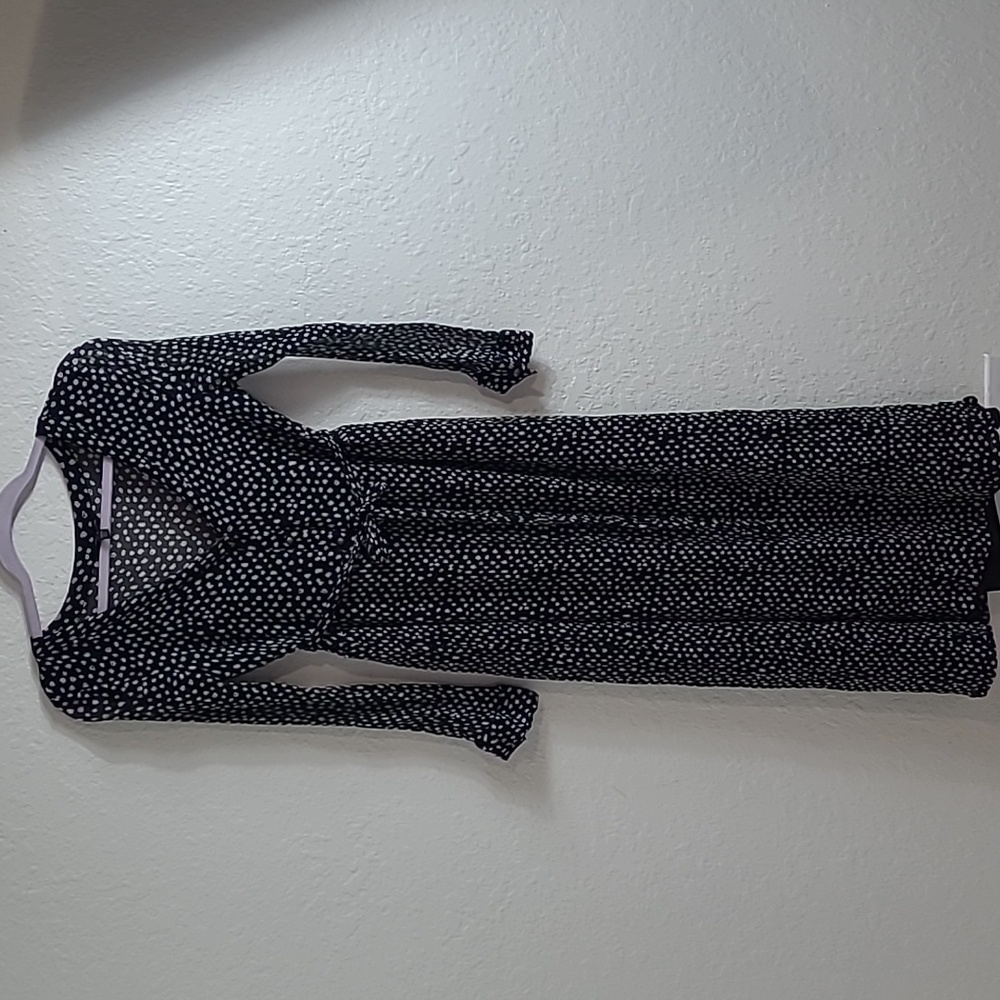 Lucky Brand Black and White Long Sleeve Dress Xs/tp